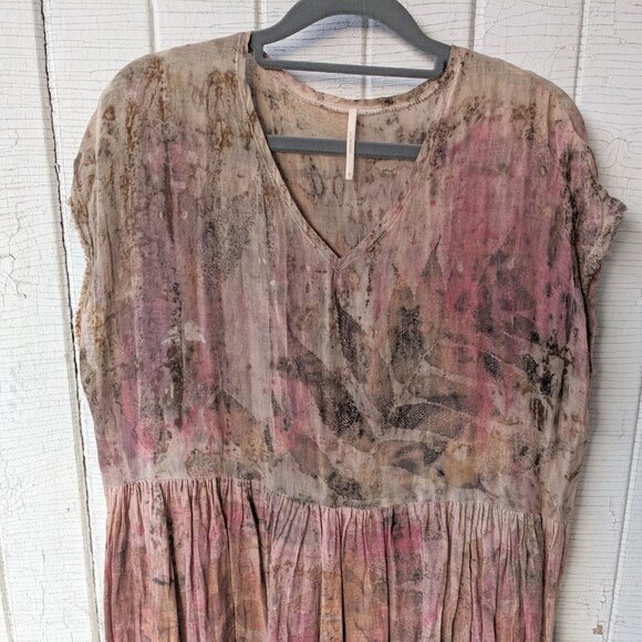 Natural Botanical Dyed Cotton Gauze Dress - Picture 4 of 6